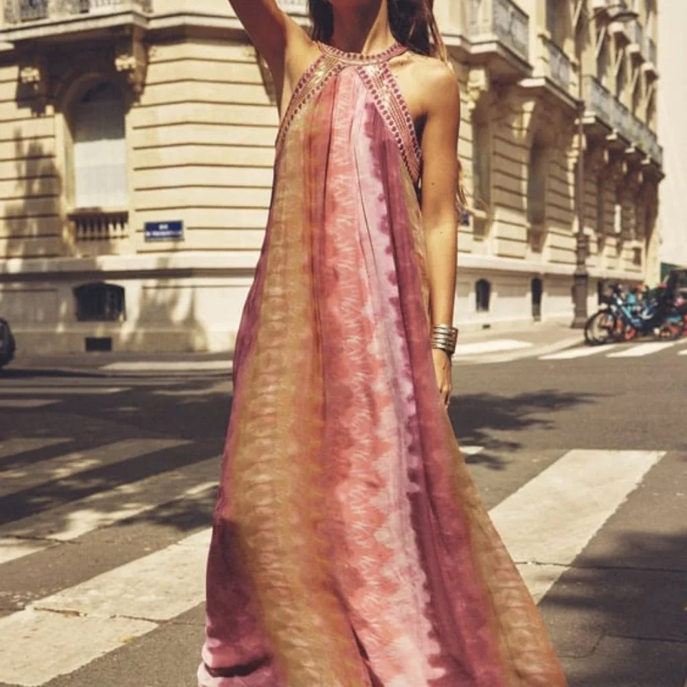 NWT ZARA SEQUIN TIE-DYE DRESS XS 6895
